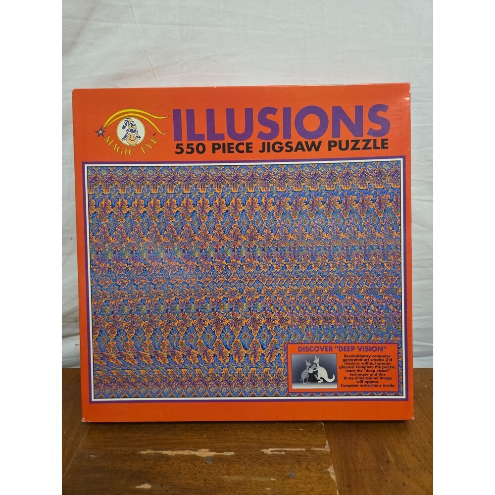 Ceaco Illusions Magic Eye Boxing Kangaroos Puzzle 550 Pieces 1993